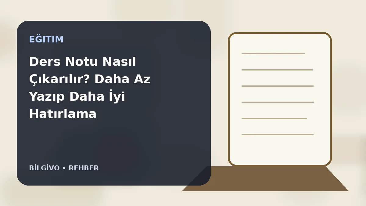 Ders Notu Nasıl Çıkarılır? Daha Az Yazıp Daha İyi Hatırlama Yöntemi