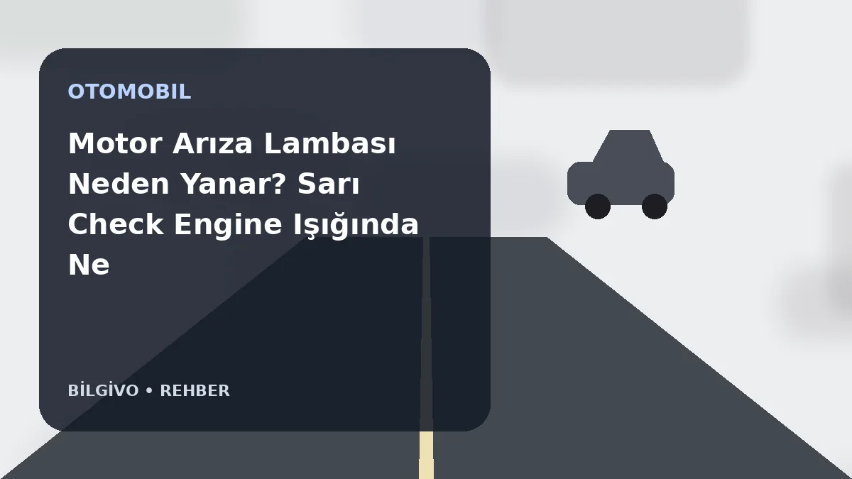 Motor Arıza Lambası Neden Yanar? Sarı Check Engine Işığında Ne Yapılmalı?