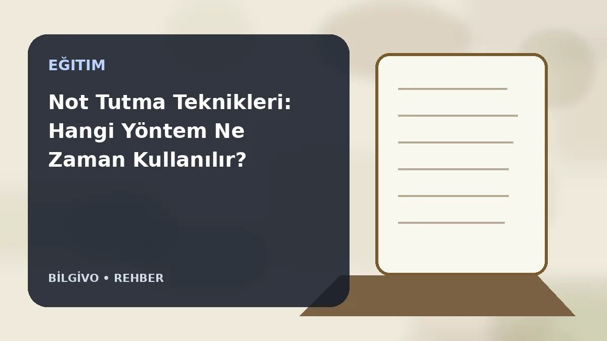 Not Tutma Teknikleri: Hangi Yöntem Ne Zaman Kullanılır?